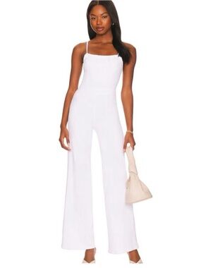 Good American White Vacay Jean jumpsuit
